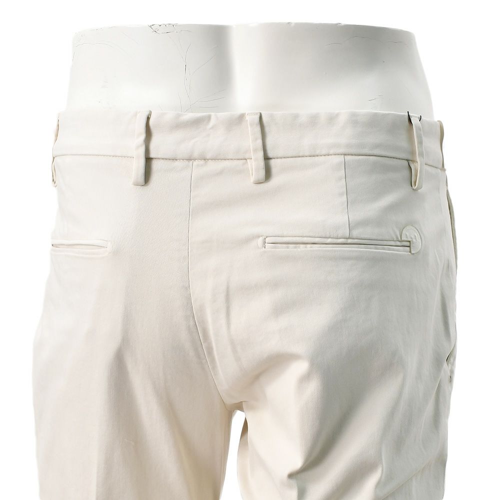 アントレアミENTREAMISコットンパンツメンズチノスラックス8188モデルストレッチコットンツイルオフホワイト白スリムテーパードアイコンパッチ国内正規品でらでら公式ブランド