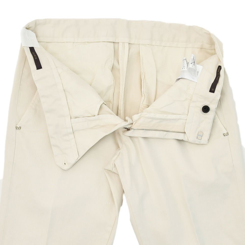 アントレアミENTREAMISコットンパンツメンズチノスラックス8188モデルストレッチコットンツイルオフホワイト白スリムテーパードアイコンパッチ国内正規品でらでら公式ブランド