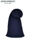JOHN SMEDLEY ダークブルー リブ編みマフラー 太フリンジラッセルマフラー レディース(M10 ブルーグリーン