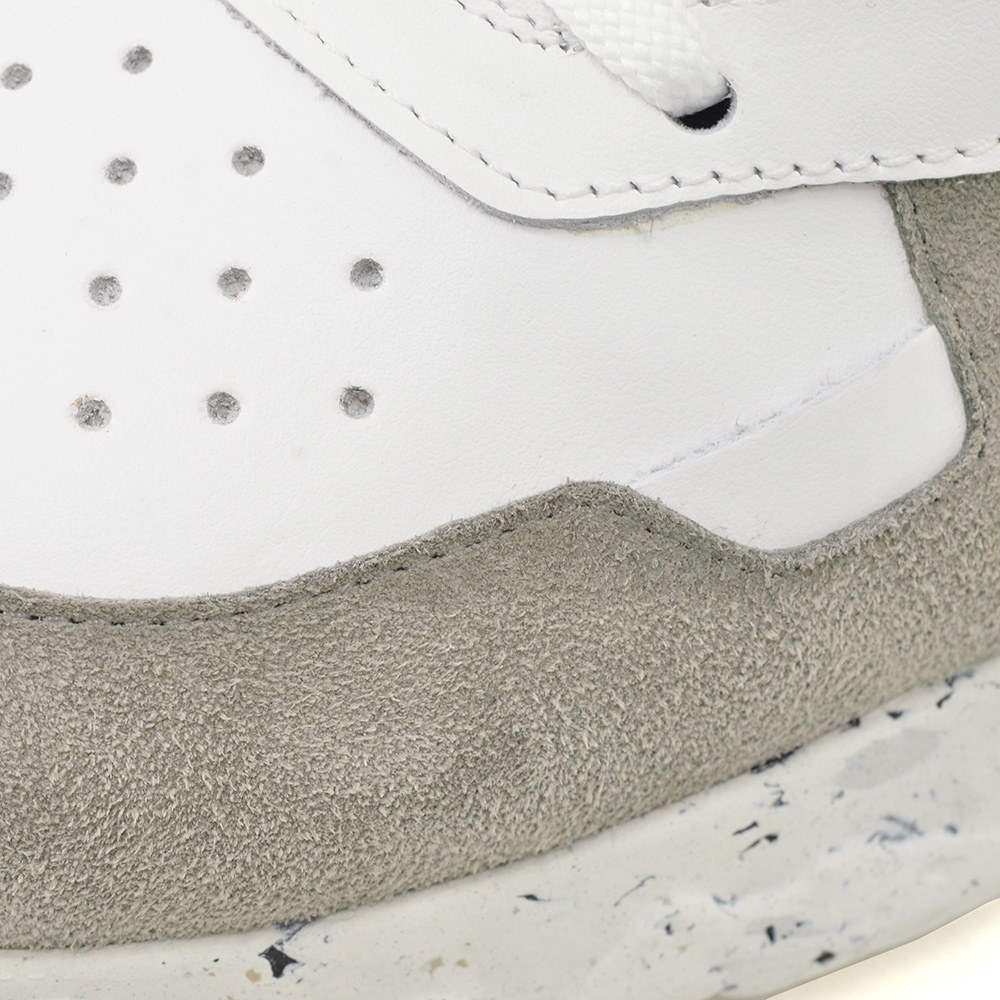 ブロックス79BLOCKS79レザースニーカーメンズレースアップシューズCOBIコビモデルスムース＆スエードコンビホワイト×グレーナンバリング風デザイン厚底ソール国内正規品でらでら公式ブランド