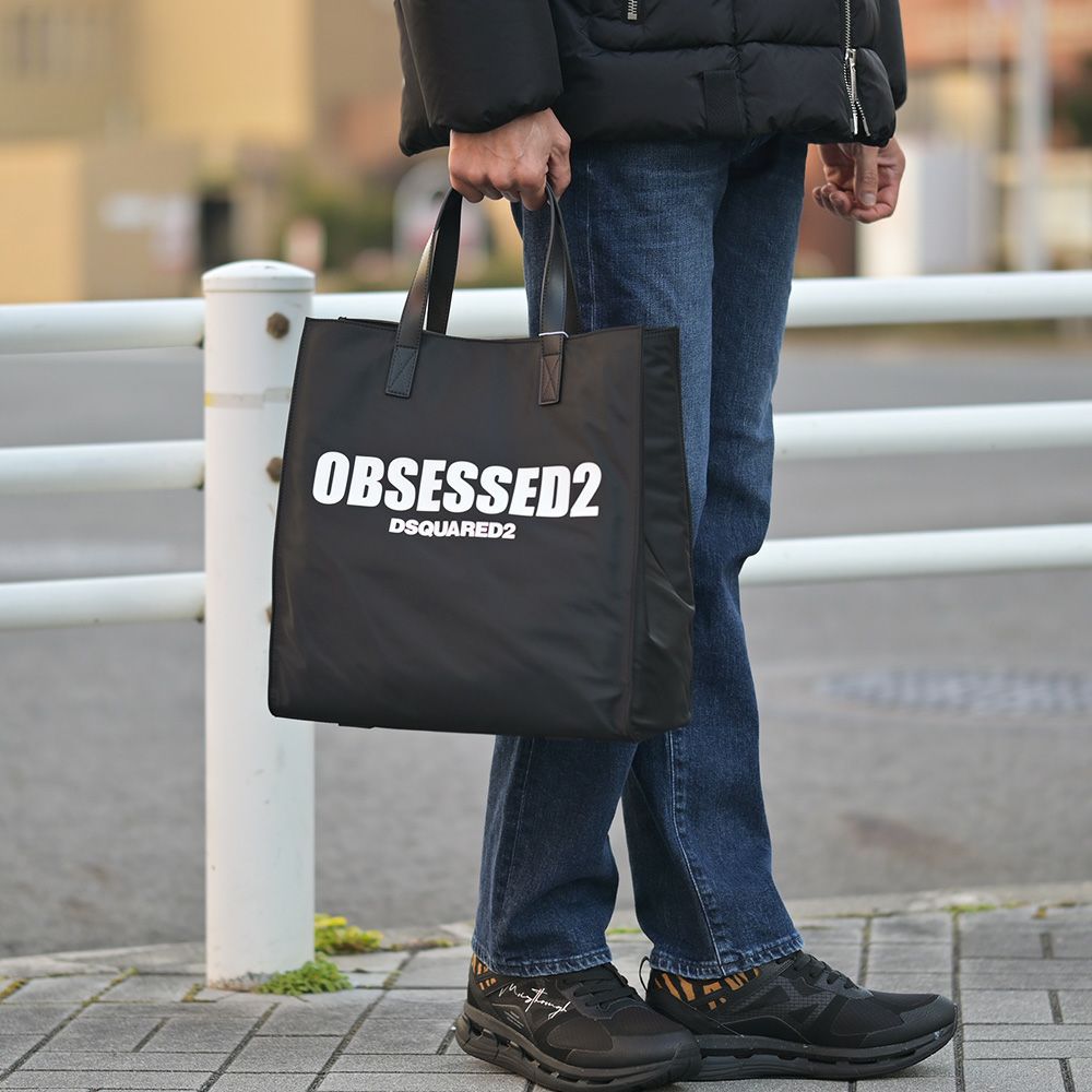 ディースクエアードDSQUARED2トートバッグ男女兼用S82SPM0097ナイロンブラック黒レザーハンドルOBSESSED2国内正規品でらでら公式ブランド