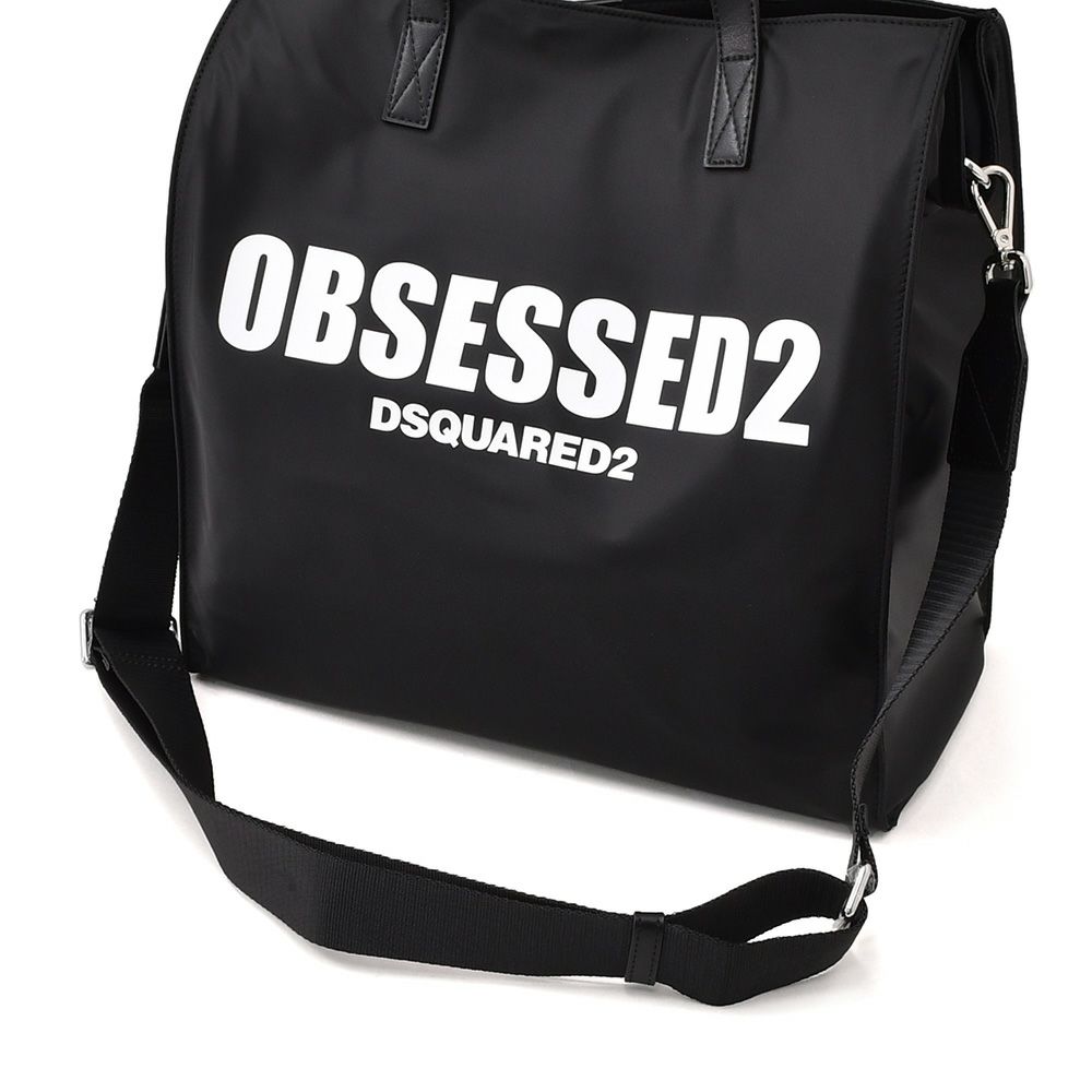 ディースクエアードDSQUARED2トートバッグ男女兼用S82SPM0097ナイロンブラック黒レザーハンドルOBSESSED2国内正規品でらでら公式ブランド