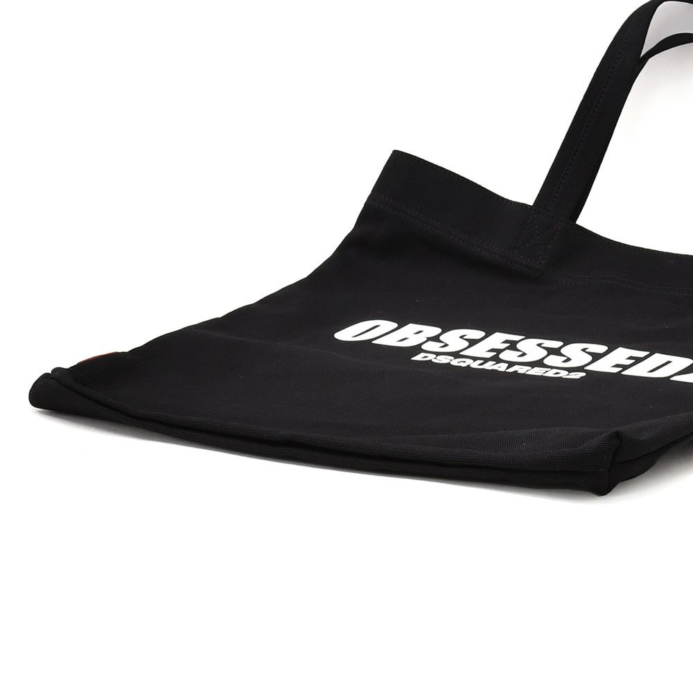 ディースクエアードDSQUARED2トートバッグ男女兼用S82SPM0096キャンバス生地ブラック黒OBSESSED2国内正規品でらでら公式ブランド
