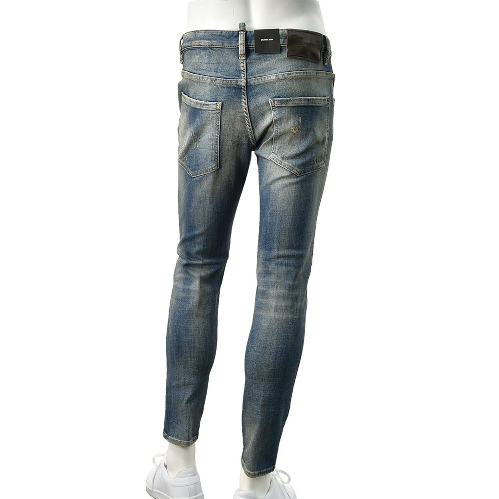 ディースクエアードDSQUARED2スリムテーパードデニムメンズコットンストレッチジーンズSKATERJEANスケータージーンヴィンテージブルー国内正規品でらでら公式ブランド