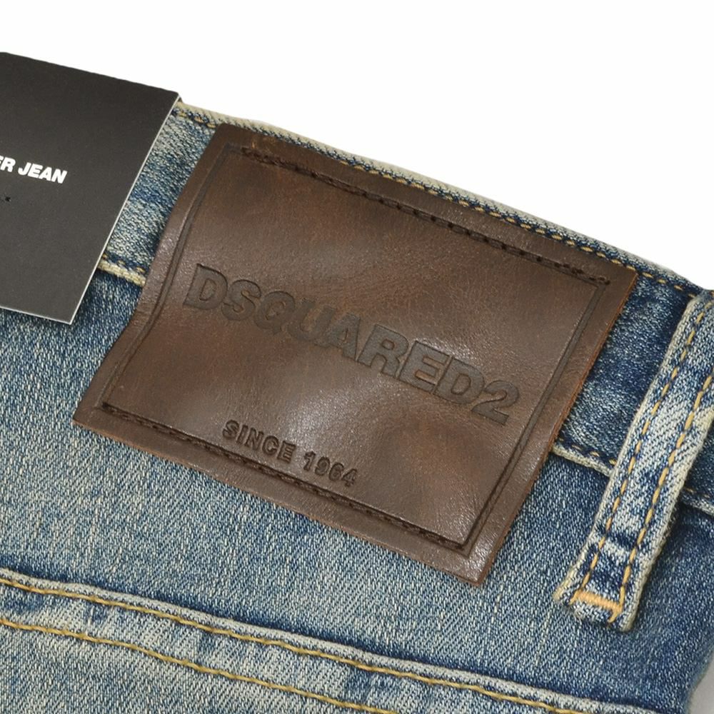 ディースクエアードDSQUARED2スリムテーパードデニムメンズコットンストレッチジーンズSKATERJEANスケータージーンヴィンテージブルー国内正規品でらでら公式ブランド