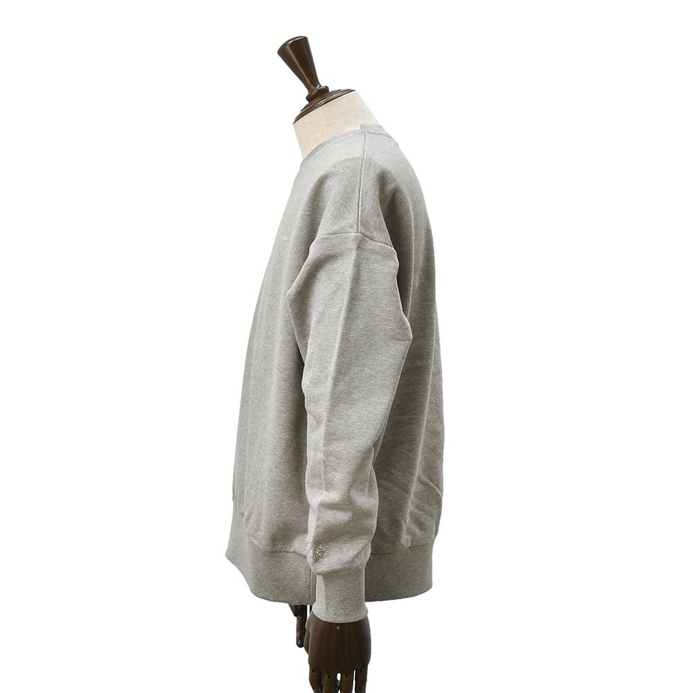 タトラスTATRAS長袖トレーナーメンズスウェットシャツフィダシオFIDASIOシルケットコットングレー左袖エンボスロゴ裏パイル仕様ドロップショルダーリラックスフィット国内正規品でらでら公式ブランド