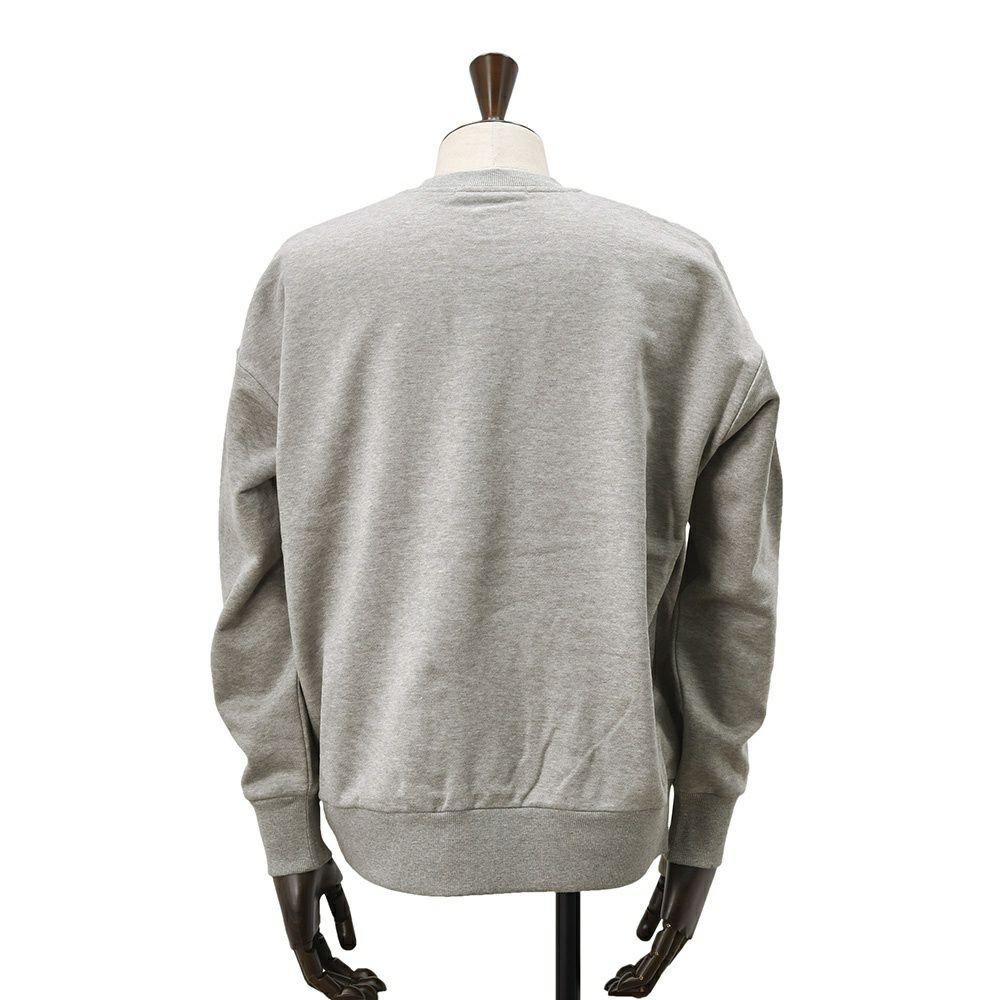 タトラスTATRAS長袖トレーナーメンズスウェットシャツフィダシオFIDASIOシルケットコットングレー左袖エンボスロゴ裏パイル仕様ドロップショルダーリラックスフィット国内正規品でらでら公式ブランド