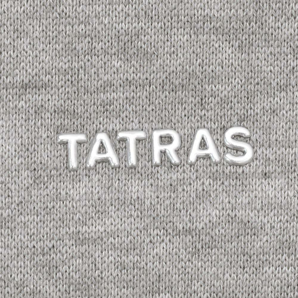 タトラスTATRAS長袖トレーナーメンズスウェットシャツフィダシオFIDASIOシルケットコットングレー左袖エンボスロゴ裏パイル仕様ドロップショルダーリラックスフィット国内正規品でらでら公式ブランド