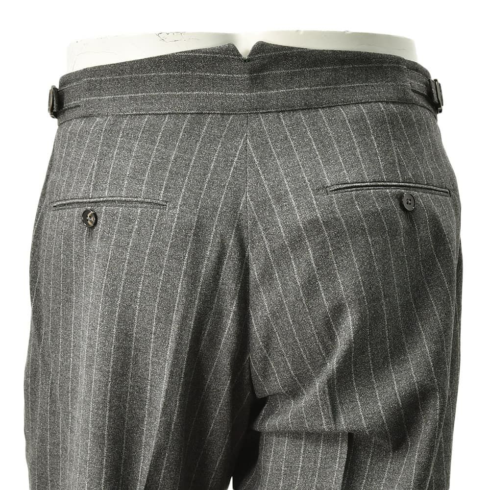 ベルウィッチBERWICHスラックスメンズSCOTCHスコッチ2インプリーツパンツハイツイストライトウールグレー×ホワイトアジャスター調節ワイドテーパードクロップド丈国内正規品でらでら公式ブランド