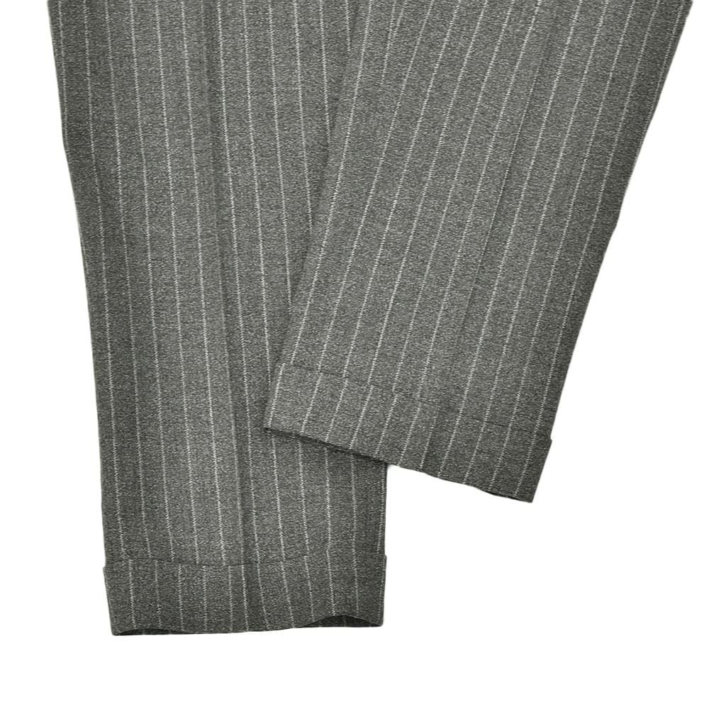 ベルウィッチBERWICHスラックスメンズSCOTCHスコッチ2インプリーツパンツハイツイストライトウールグレー×ホワイトアジャスター調節ワイドテーパードクロップド丈国内正規品でらでら公式ブランド