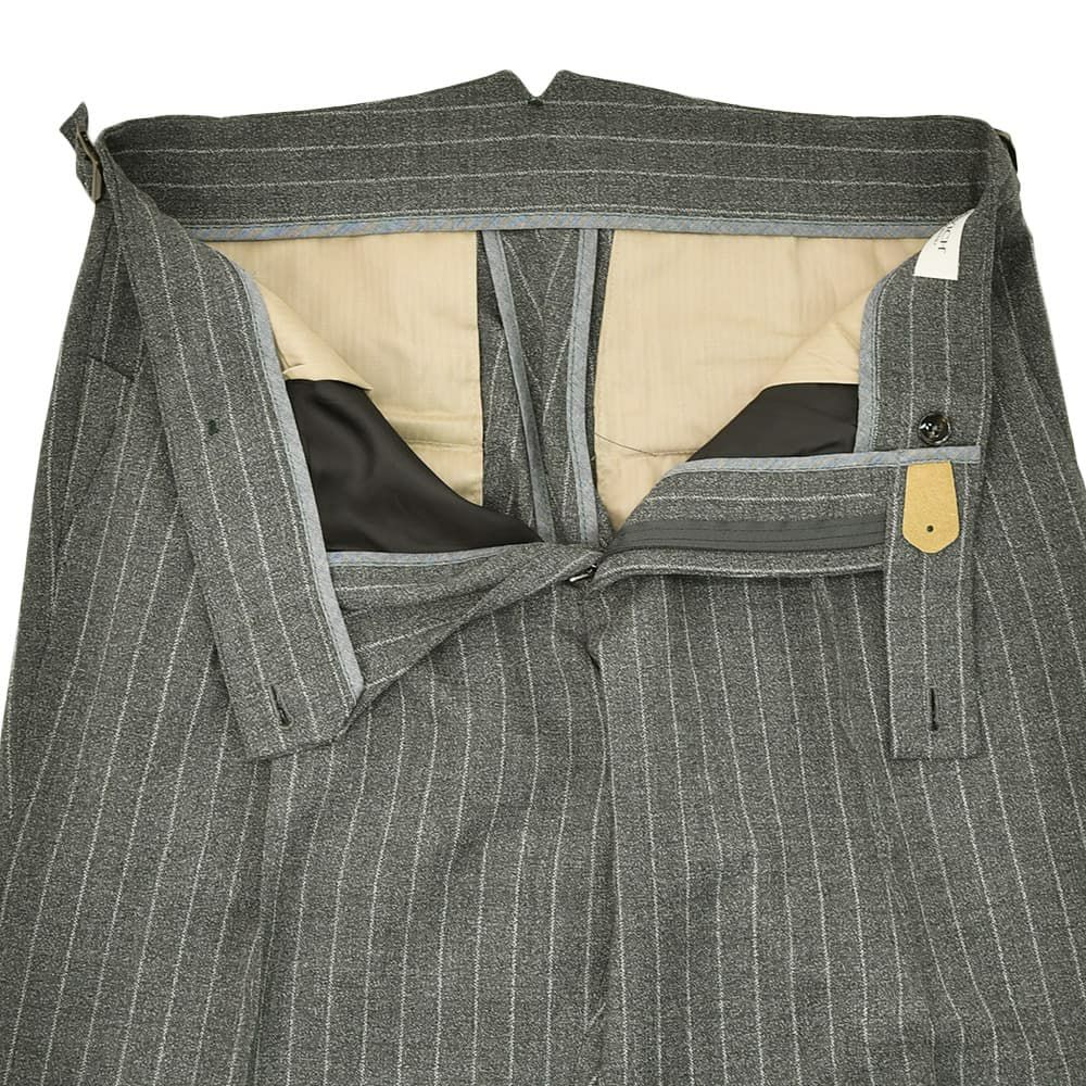 ベルウィッチBERWICHスラックスメンズSCOTCHスコッチ2インプリーツパンツハイツイストライトウールグレー×ホワイトアジャスター調節ワイドテーパードクロップド丈国内正規品でらでら公式ブランド