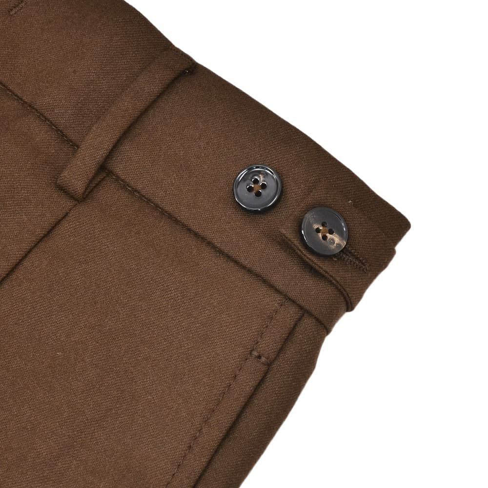 ベルウィッチBERWICHウールスラックスメンズBERTOベルト1プリーツパンツライトフランネル生地レッドブラウンシャーリング仕様サイドアジャスター釦国内正規品でらでら公式ブランド