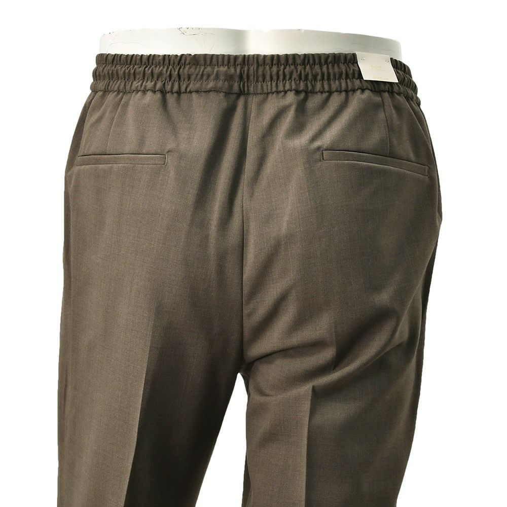 ブリリアBRIGLIA1949イージースラックスメンズウールパンツウィンブルドンWIMBLEDONSMarzotto社製ウール生地ブラウン茶テーパードシルエットゴムウエスト&ドローコード国内正規品でらでら公式ブランド