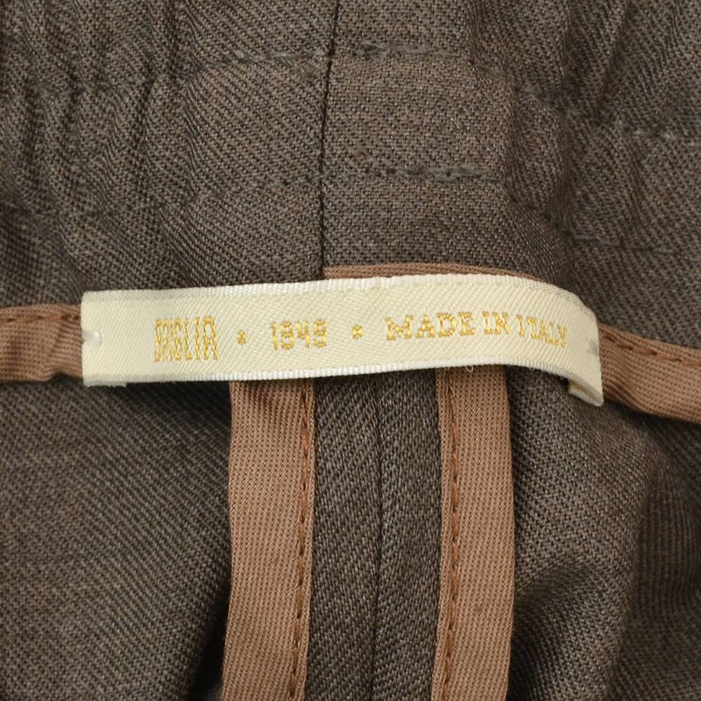 ブリリアBRIGLIA1949イージースラックスメンズウールパンツウィンブルドンWIMBLEDONSMarzotto社製ウール生地ブラウン茶テーパードシルエットゴムウエスト&ドローコード国内正規品でらでら公式ブランド