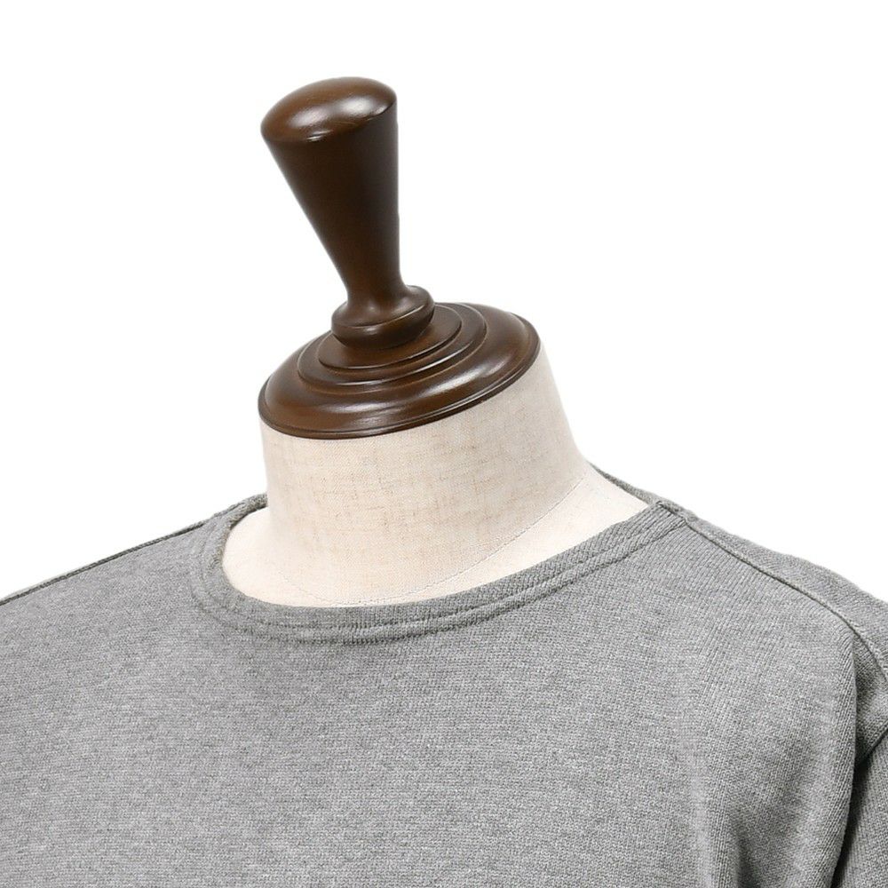 カネルKANELLバスクシャツメンズ長袖ニットソーボナパルトBONAPARTEクルーネック仕様メランジグレー無地オーガニックコットンヴィンテージリブ国内正規品でらでら公式ブランド