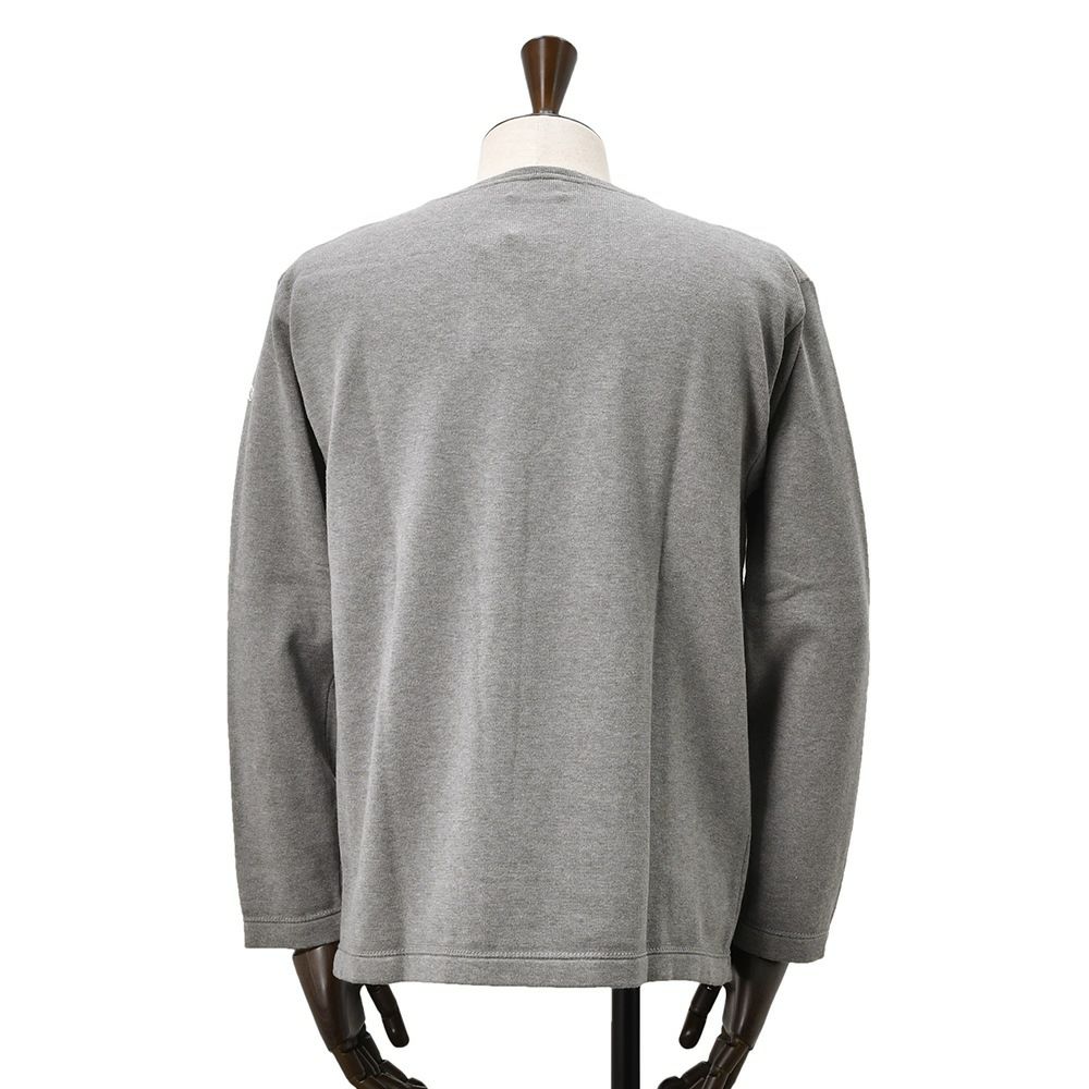 カネルKANELLバスクシャツメンズ長袖ニットソーボナパルトBONAPARTEクルーネック仕様メランジグレー無地オーガニックコットンヴィンテージリブ国内正規品でらでら公式ブランド
