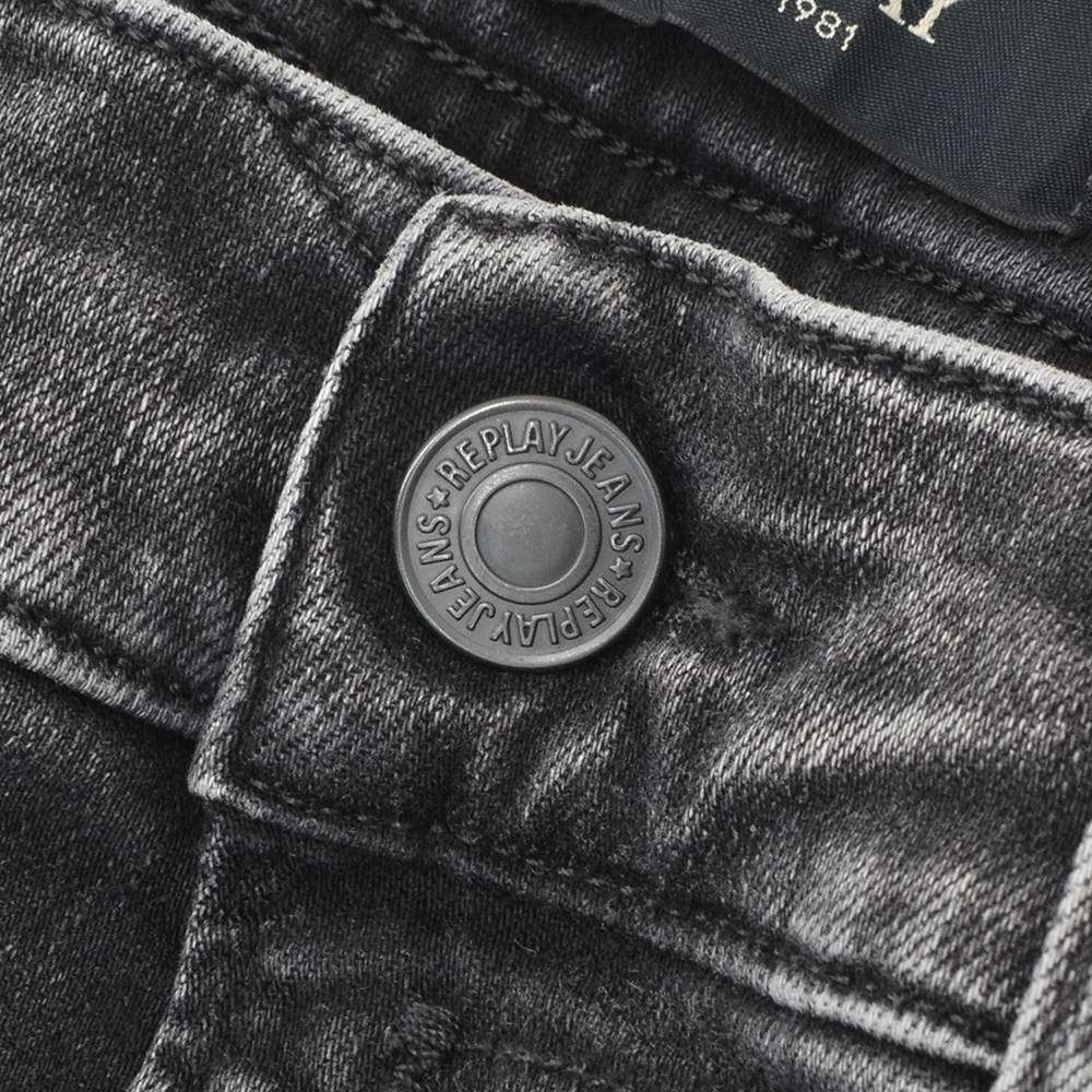リプレイREPLAYストレッチデニムメンズストレートジーンズGROVERグローバーモデルHyperflexシリーズブラックウォッシュ11.5オンスコインポケットセルビッチテープ仕様国内正規品でらでら公式ブランド