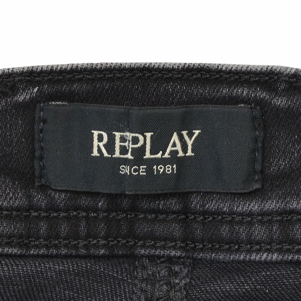 リプレイREPLAYストレッチデニムメンズストレートジーンズGROVERグローバーモデルHyperflexシリーズブラックウォッシュ11.5オンスコインポケットセルビッチテープ仕様国内正規品でらでら公式ブランド