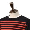 カネルKANELLバスクシャツメンズ長袖ニットソーボナパルトBONAPARTEクルーネック仕様ブラック×レッドボーダー柄オーガニックコットンヴィンテージリブ国内正規品でらでら公式ブランド