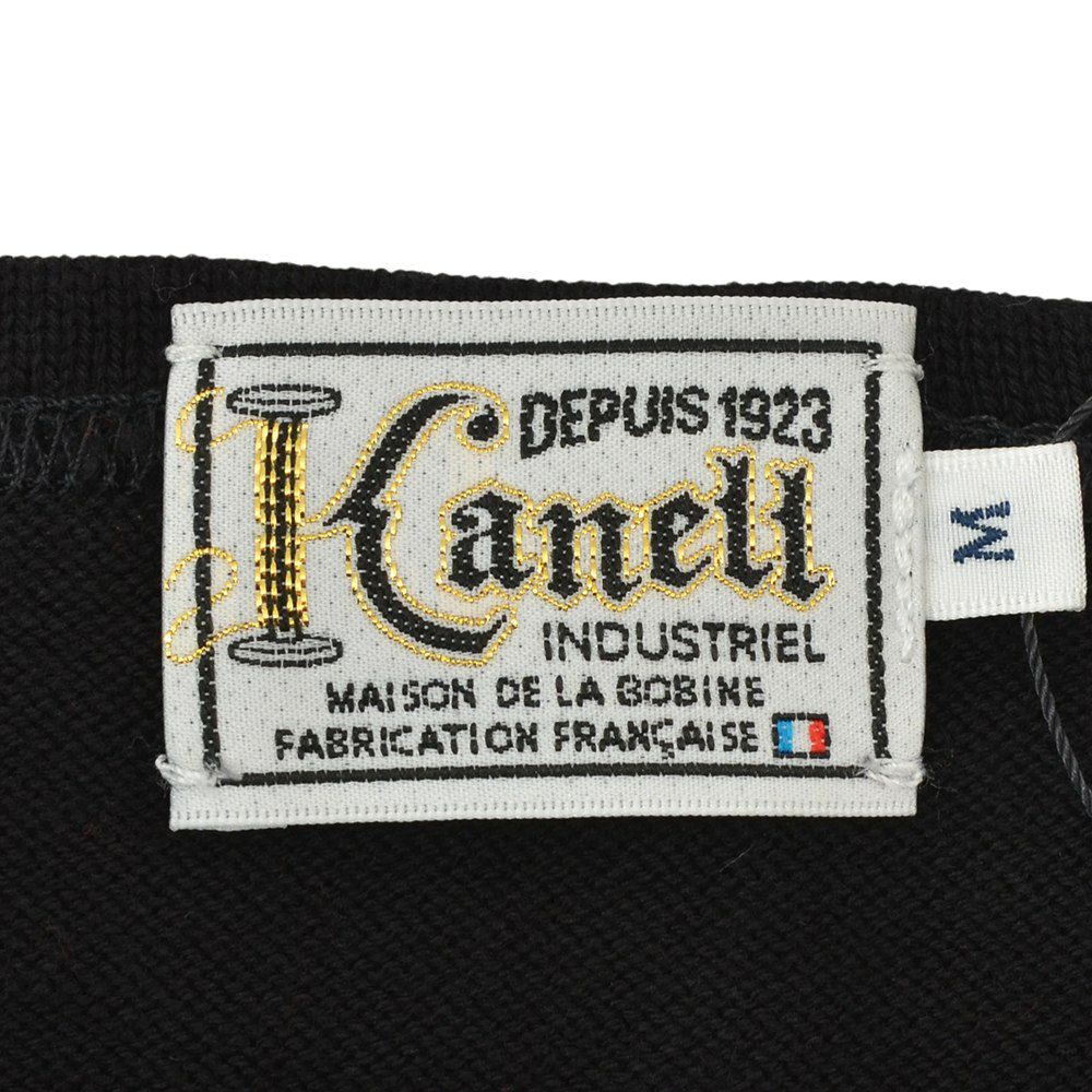 カネルKANELLバスクシャツメンズ長袖ニットソーボナパルトBONAPARTEクルーネック仕様ブラック×レッドボーダー柄オーガニックコットンヴィンテージリブ国内正規品でらでら公式ブランド