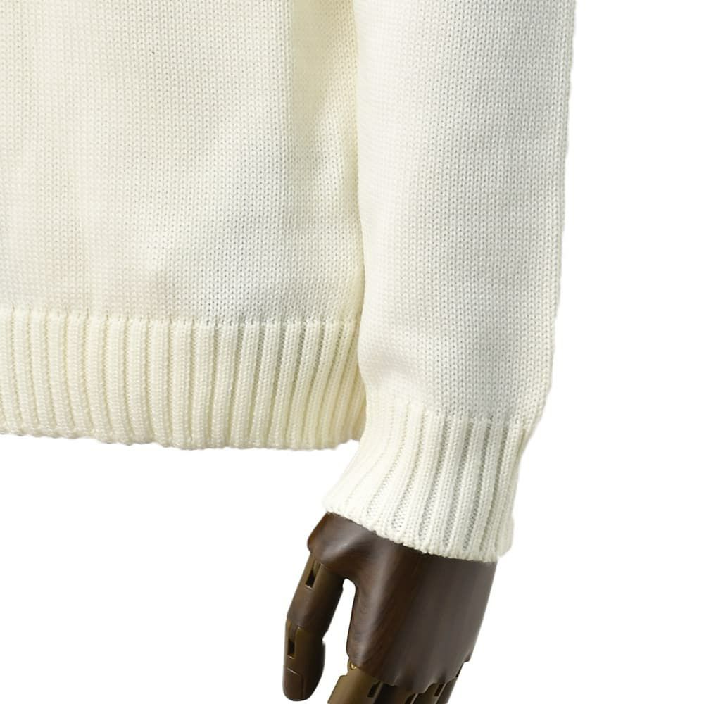 ザノーネZANONEモックネックニットメンズミドルゲージセーターLUPORAG5ゲージメリノウール素材オフホワイト白ラグランスリーブスリムフィット810188-ZR229国内正規品でらでら公式ブランド