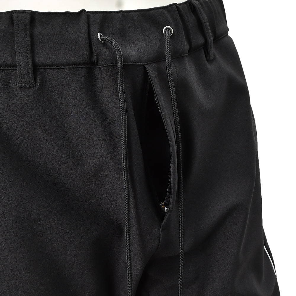 TFW49ティーエフダブリューフォーティーナイントラックパンツメンズジャージーパンツブラック黒配色パターン異素材切り替え2WAYキックバックUVカット吸水速乾多機能国内正規品でらでら公式ブランド