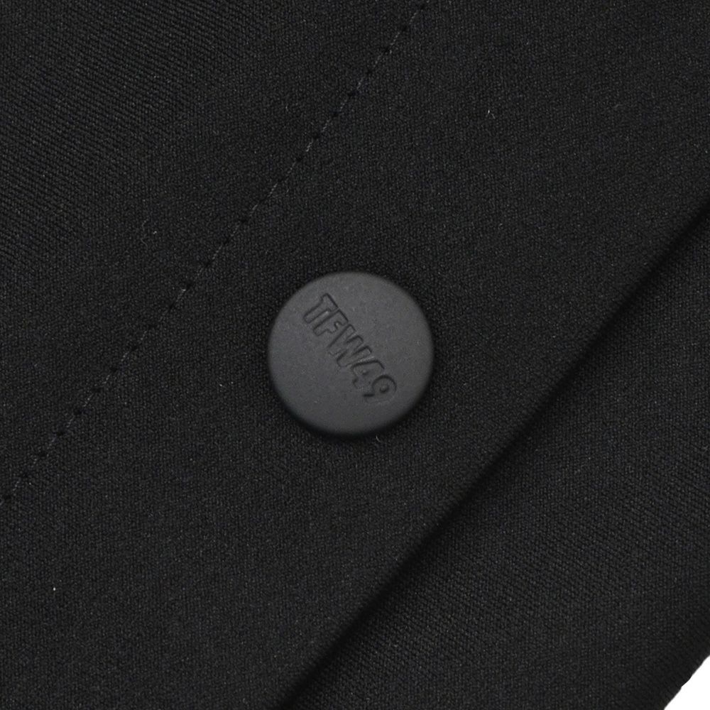 TFW49ティーエフダブリューフォーティーナイントラックパンツメンズジャージーパンツブラック黒配色パターン異素材切り替え2WAYキックバックUVカット吸水速乾多機能国内正規品でらでら公式ブランド