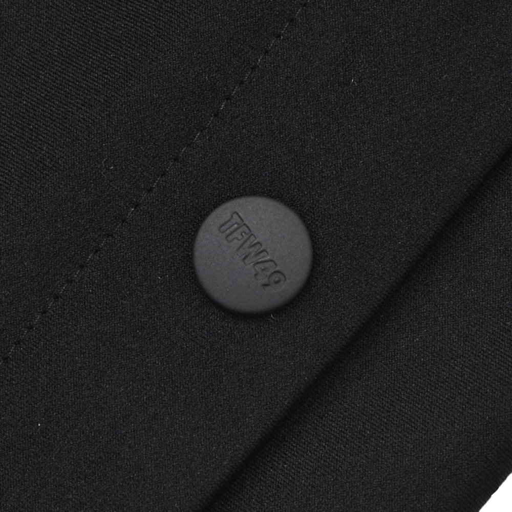 TFW49ティーエフダブリューフォーティーナイントラックパンツメンズジャージーパンツブラック黒配色パターン異素材切り替え2WAYキックバックUVカット吸水速乾多機能国内正規品でらでら公式ブランド