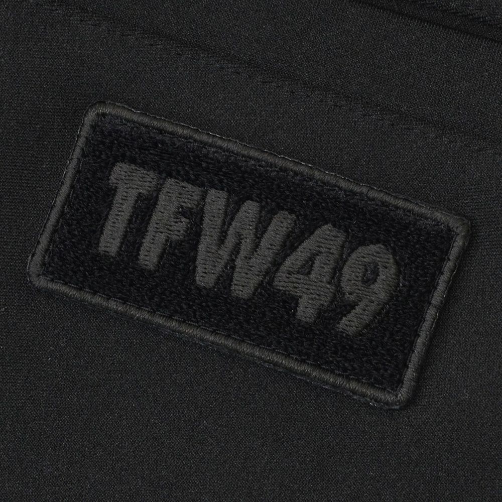 TFW49ティーエフダブリューフォーティーナイントラックパンツメンズジャージーパンツブラック黒配色パターン異素材切り替え2WAYキックバックUVカット吸水速乾多機能国内正規品でらでら公式ブランド