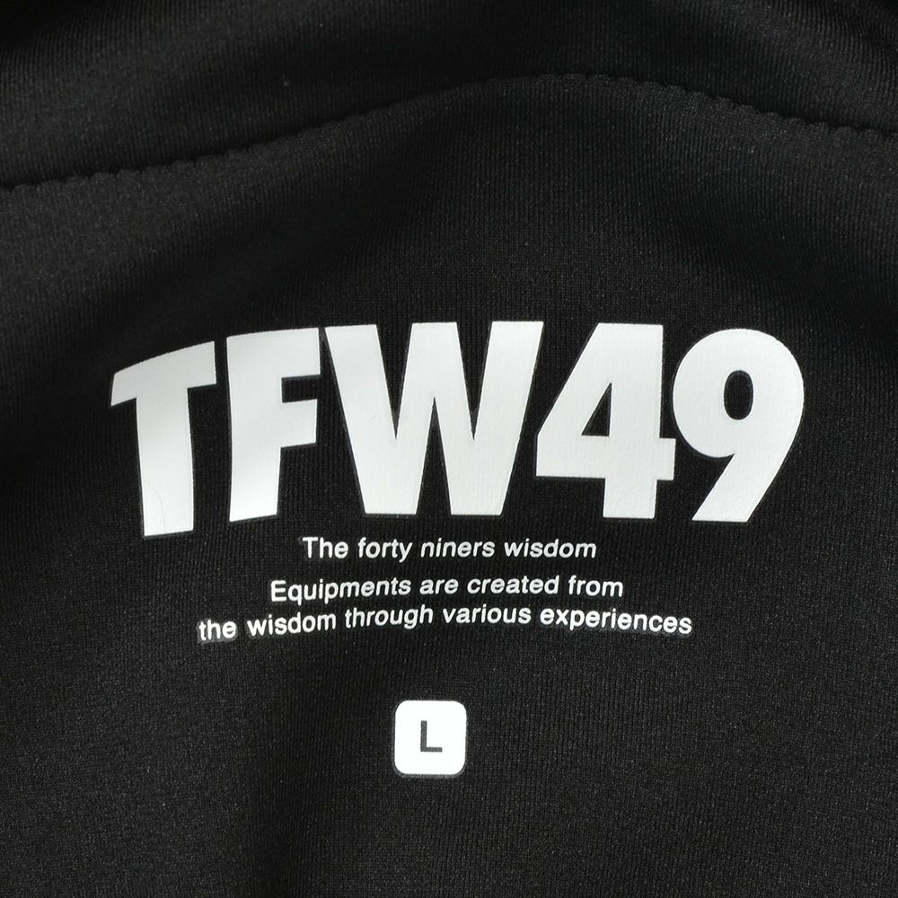 TFW49ティーエフダブリューフォーティーナイントラックパンツメンズジャージーパンツブラック黒配色パターン異素材切り替え2WAYキックバックUVカット吸水速乾多機能国内正規品でらでら公式ブランド