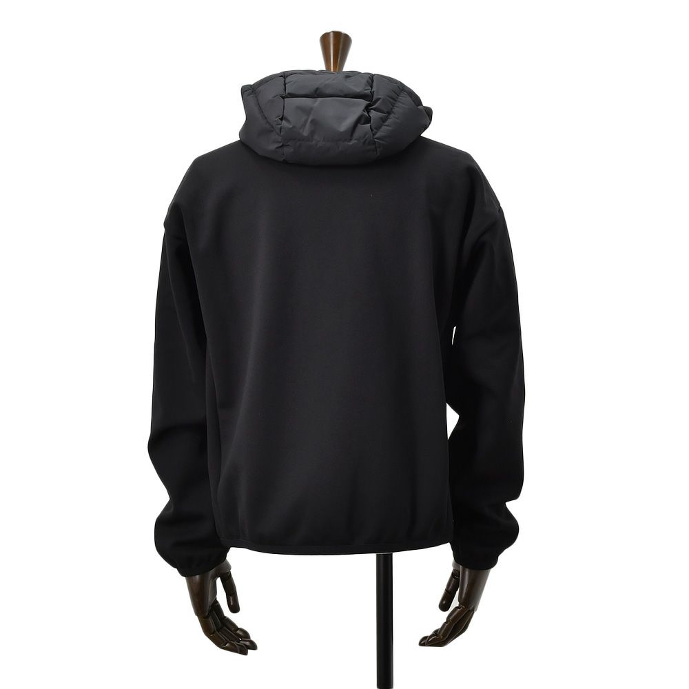 【ポイント8倍11/119:59まで】ヘルノHERNOハイブリッドダウンメンズJP000112Uポリエステルブラック黒切り替えデザイン一体型フードルーズフィット国内正規品でらでら公式ブランド