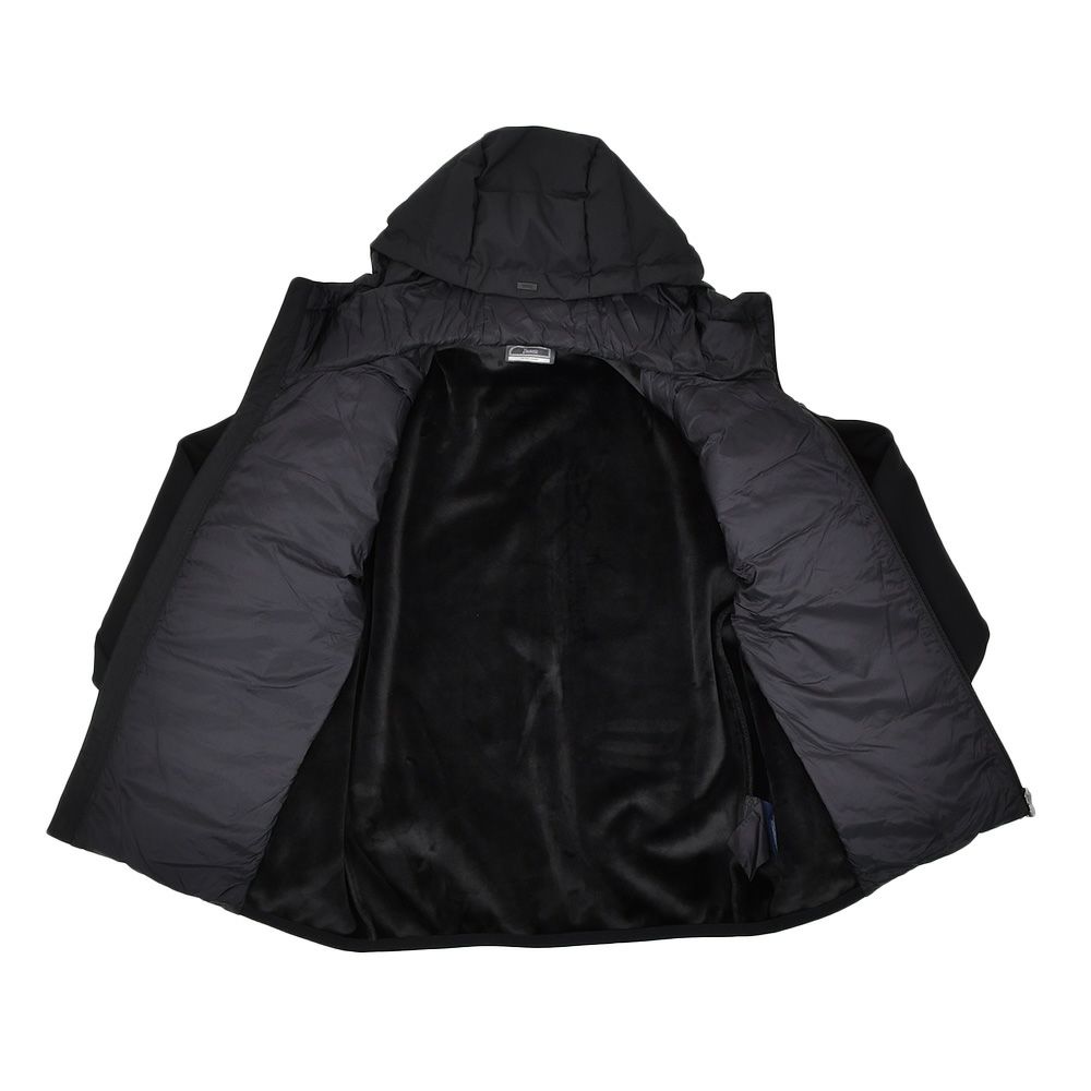 【ポイント8倍11/119:59まで】ヘルノHERNOハイブリッドダウンメンズJP000112Uポリエステルブラック黒切り替えデザイン一体型フードルーズフィット国内正規品でらでら公式ブランド