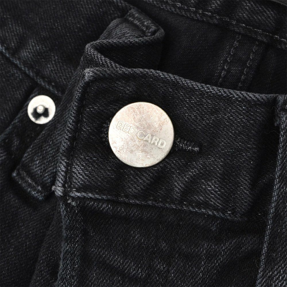 レッドカードトーキョーREDCARDTOKYOデニムパンツメンズストレートジーンズ当店別注モデルRhythmStraightリズムストレートブラックウォッシュ製品染めオリジナルロゴでらでら公式ブランド