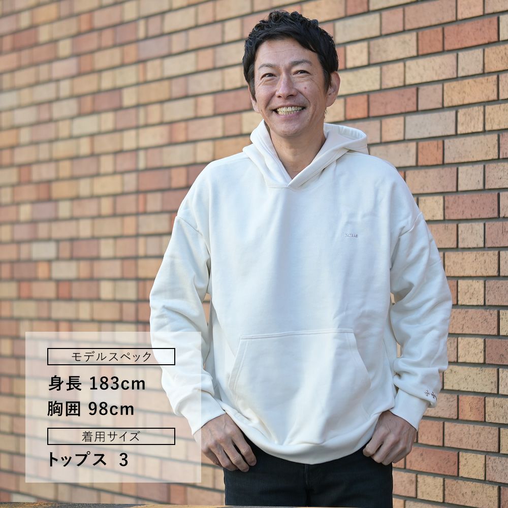 タトラスTATRASプルオーバーパーカーメンズスウェットパーカーAGULIAアギラオフホワイト白シルケットコットン裏パイル左袖エンボスロゴオーバーサイズ国内正規品でらでら公式ブランド
