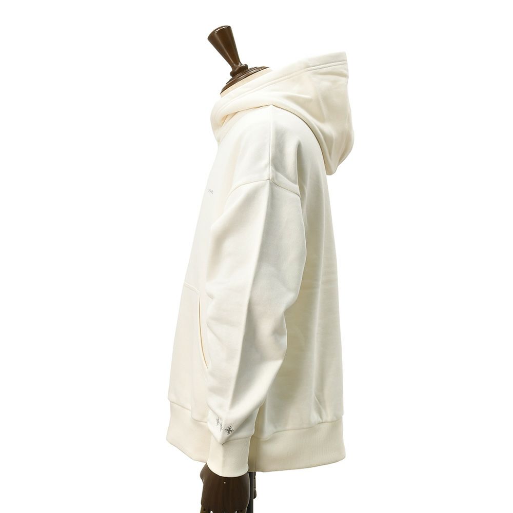 タトラスTATRASプルオーバーパーカーメンズスウェットパーカーAGULIAアギラオフホワイト白シルケットコットン裏パイル左袖エンボスロゴオーバーサイズ国内正規品でらでら公式ブランド