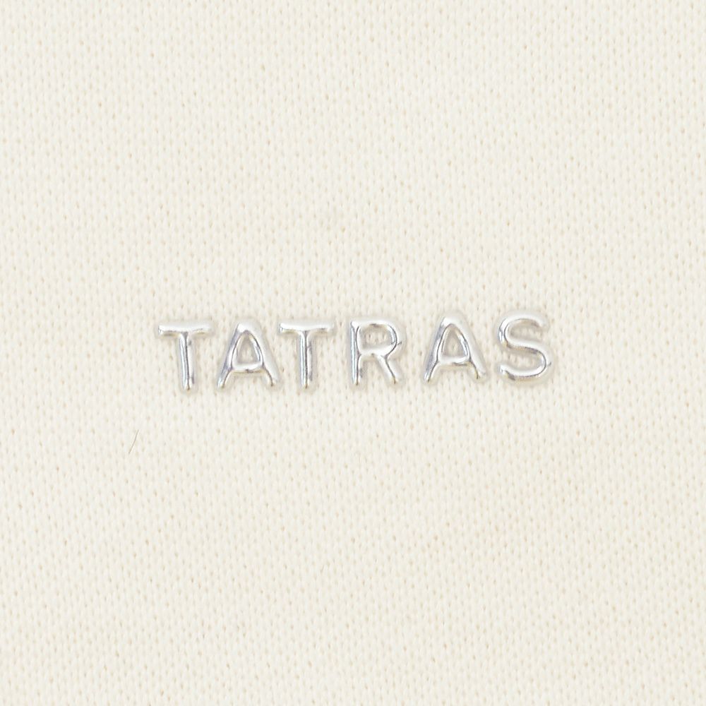 タトラスTATRASプルオーバーパーカーメンズスウェットパーカーAGULIAアギラオフホワイト白シルケットコットン裏パイル左袖エンボスロゴオーバーサイズ国内正規品でらでら公式ブランド