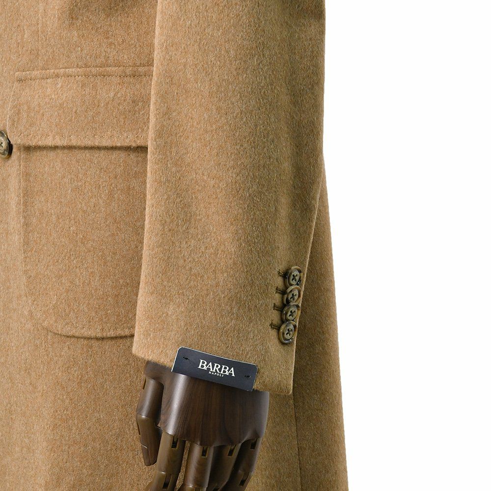 【ポイント8倍11/119:59まで】バルバBARBAダブルブレストコートメンズCLANGクランウールLoroPiana社製ファブリックキャメルミドル丈6つ釦国内正規品でらでら公式ブランド