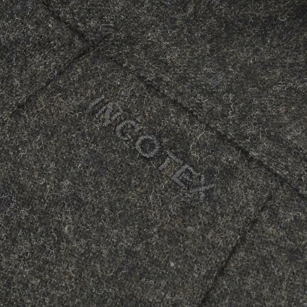 インコテックスINCOTEXウールスラックスメンズ100番ウールポリエステル混紡チャコールグレーノープリーツフランネル国内正規品でらでら公式ブランド