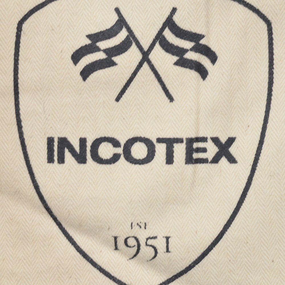 インコテックスINCOTEXウールスラックスメンズ100番ウールポリエステル混紡チャコールグレーノープリーツフランネル国内正規品でらでら公式ブランド