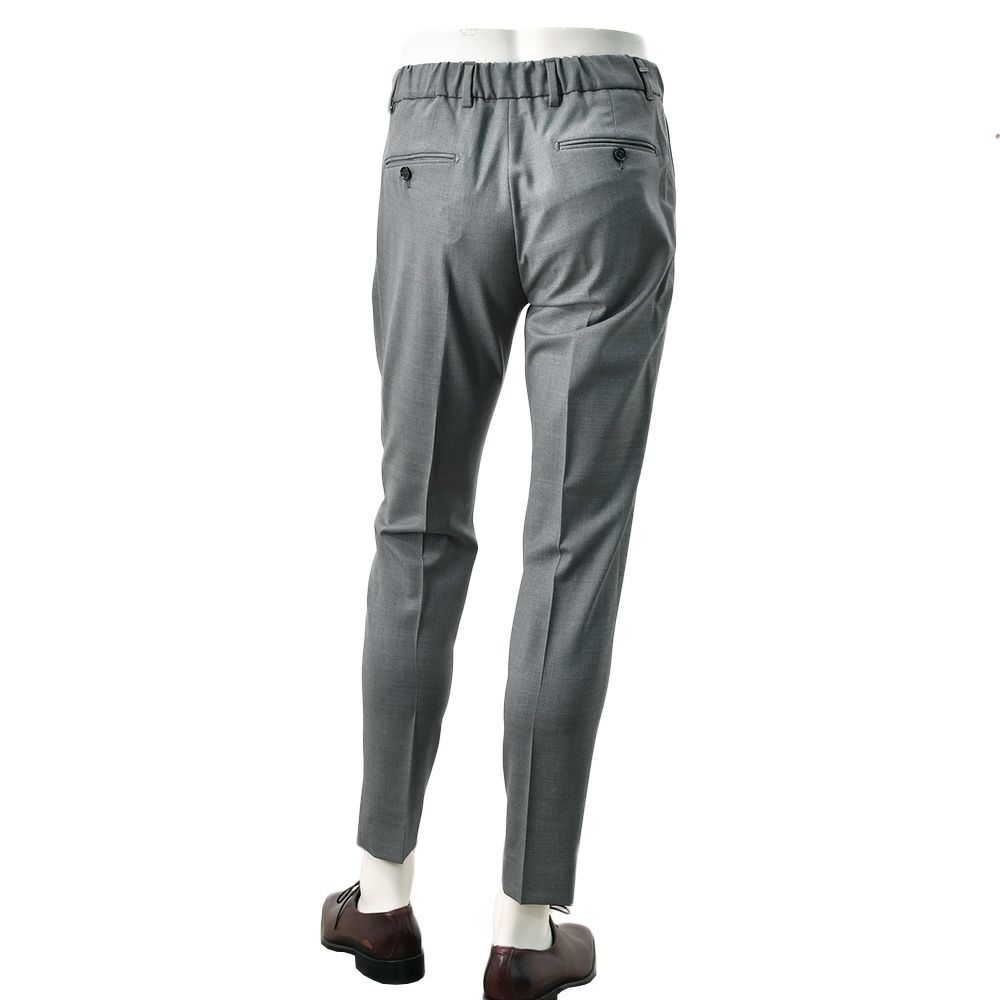 ビーエイブルBEABLEテーパードスラックスメンズイージーパンツRICCARDOリカルドウォッシャブルウール生地グレーメランジ1プリーツストレッチツイル国内正規品でらでら公式ブランド