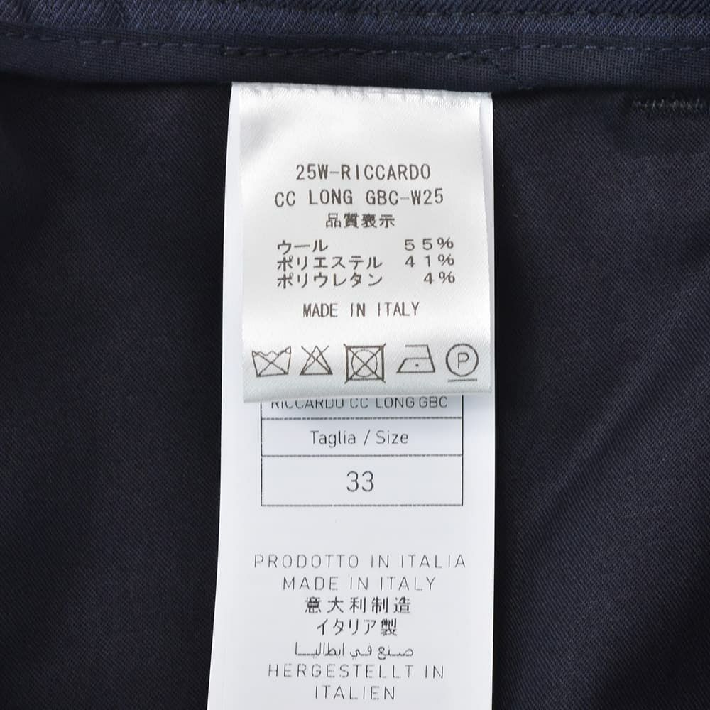 ビーエイブルBEABLEテーパードスラックスメンズイージーパンツRICCARDOリカルドウォッシャブルウール生地ネイビー紺1プリーツストレッチツイル国内正規品でらでら公式ブランド