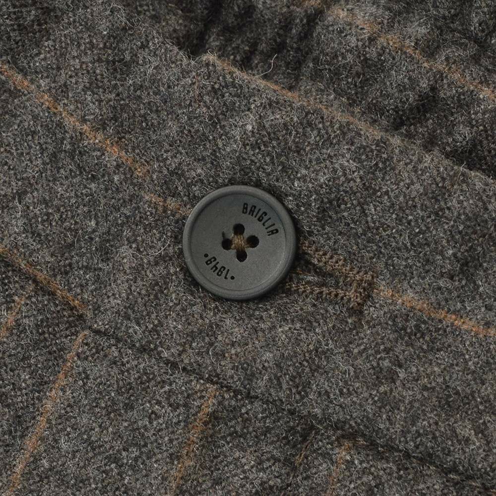 ブリリアBRIGLIA1949イージースラックスメンズストライプ柄パンツMONTREALPモントレアルアクティブメリノウールチャコール×ブラウンリラックステーパードバックシャーリング仕様国内正規品でらでら公式ブランド