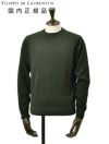 フィリッポデローレンティスFILIPPODELAURENTIISクルーネックニットメンズミドルゲージ製品染めエクストラファインメリノウールダークオリーブリブ仕様10ゲージ国内正規品でらでら公式ブランド