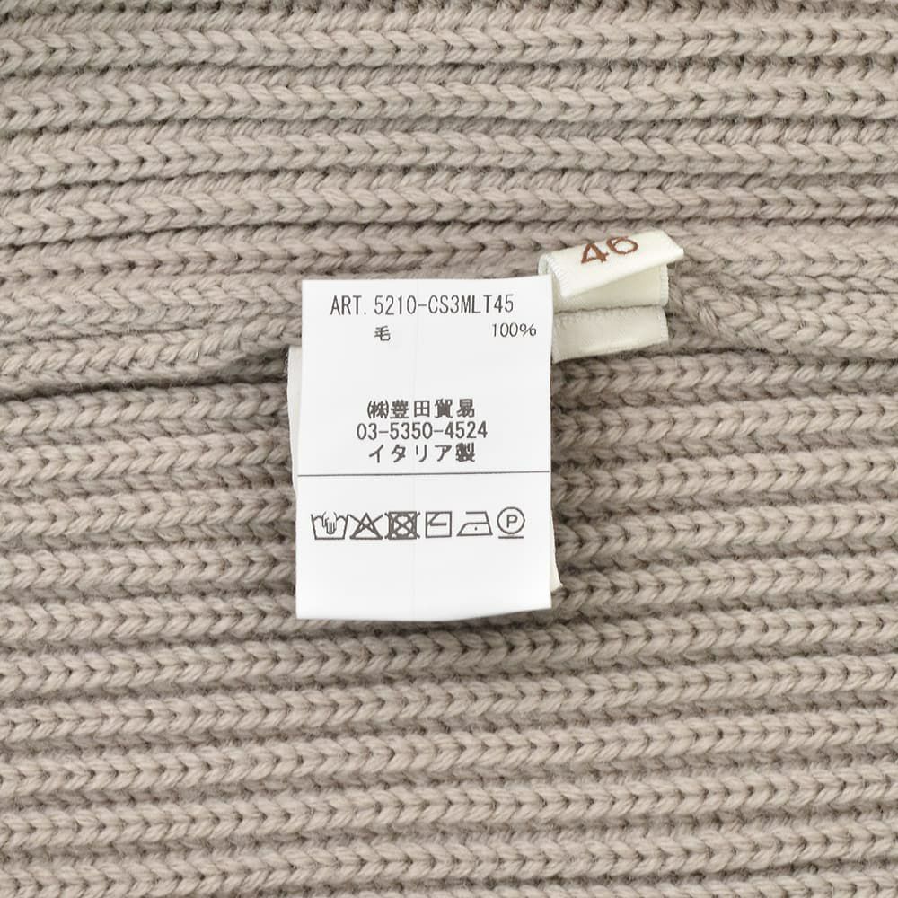 フィリッポデローレンティスFILIPPODELAURENTIISショールカラーカーディガンメンズリブ編みミドルゲージニットエクストラファインメリノウールグレージュ長袖スリムフィット7ゲージ国内正規品でらでら公式ブランド