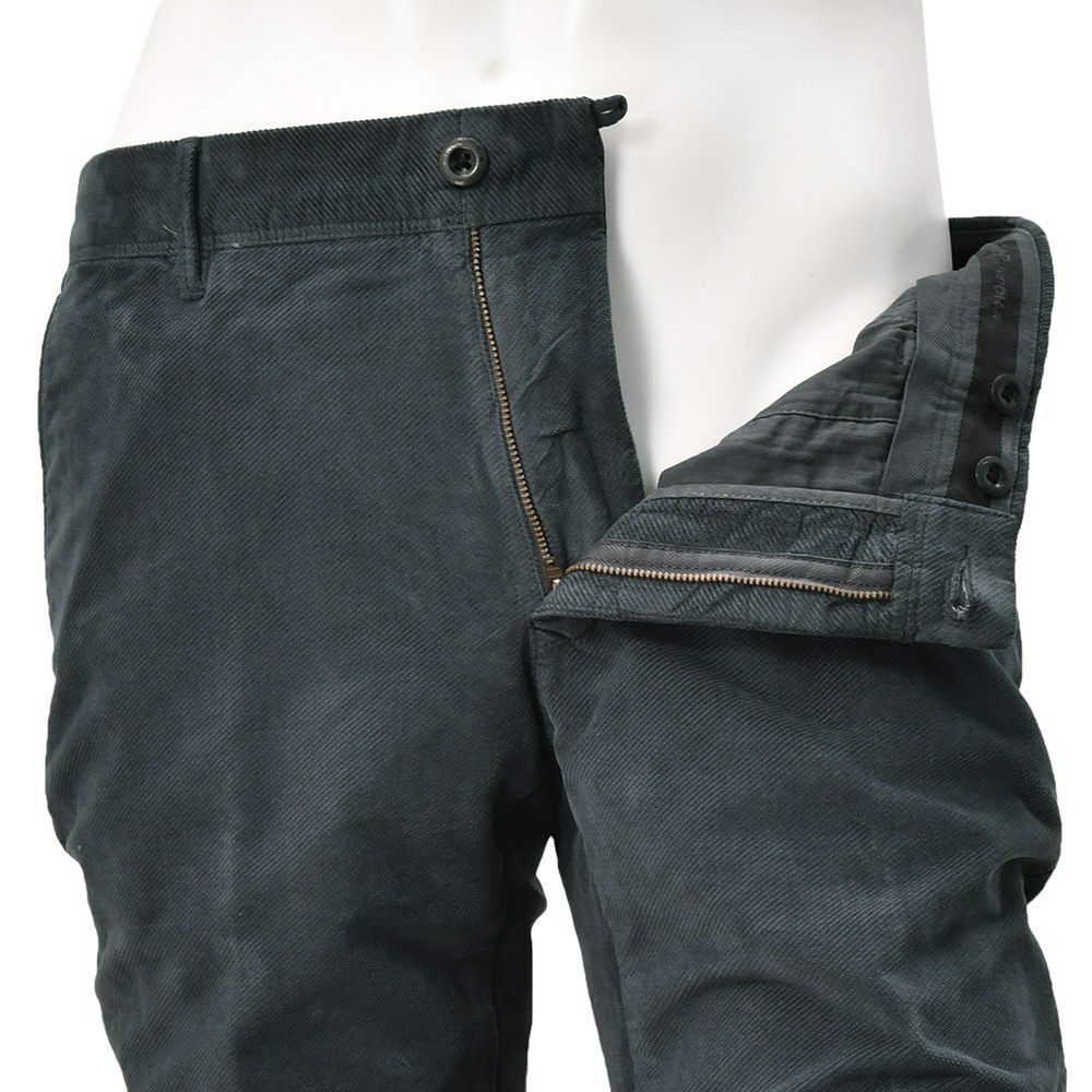 インコテックスINCOTEXコーデュロイパンツメンズ100番ツイル織りコットンストレッチチャコールグレーノープリーツスリムフィットウォッシュド加工国内正規品でらでら公式ブランド