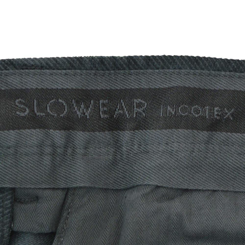 インコテックスINCOTEXコーデュロイパンツメンズ100番ツイル織りコットンストレッチチャコールグレーノープリーツスリムフィットウォッシュド加工国内正規品でらでら公式ブランド