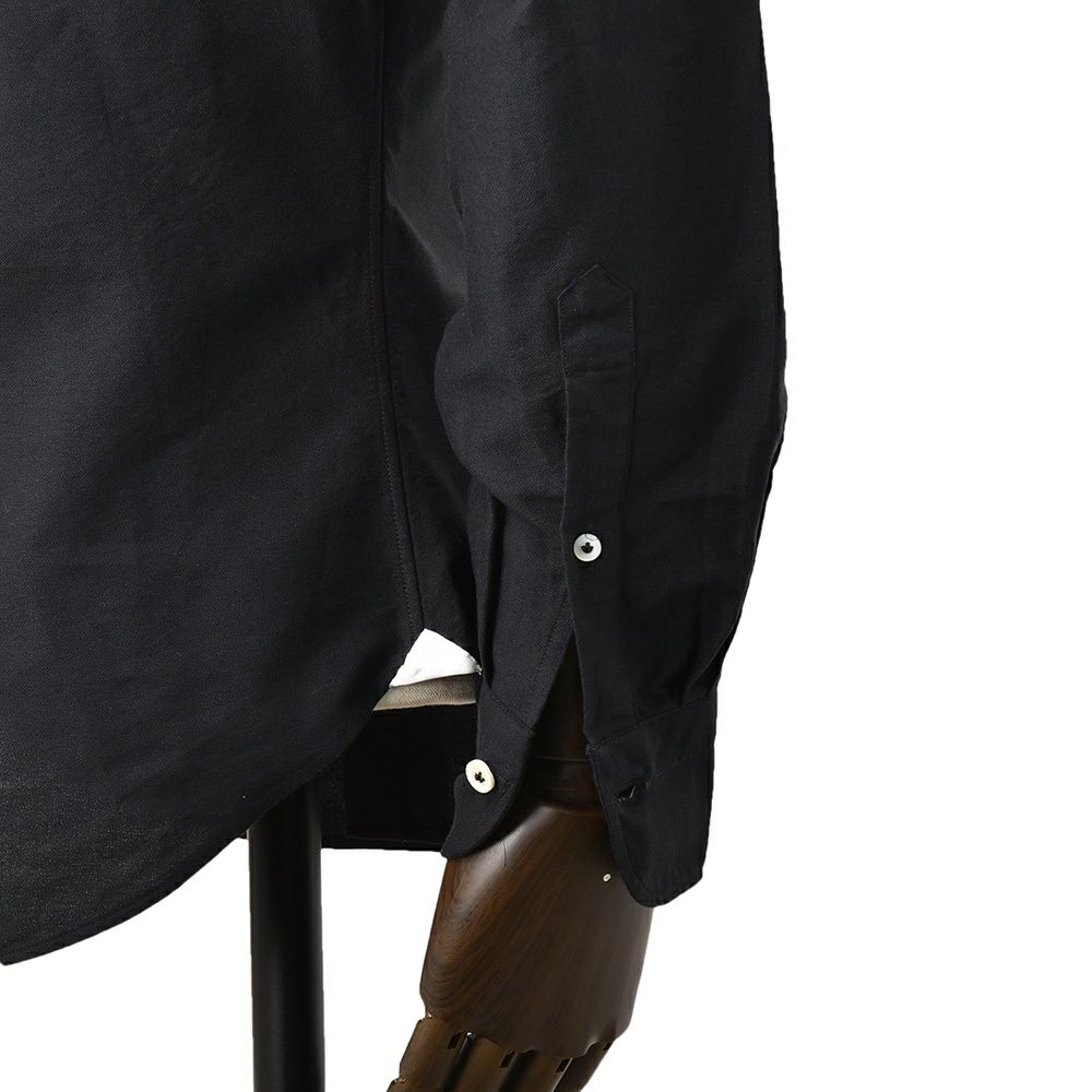 ジャンネットGIANNETTO長袖シャツメンズロイヤルオックスフォード生地スリムフィットSLIMFITブラック黒ホリゾンタル襟コットン100％イタリア製国内正規品でらでら公式ブランド