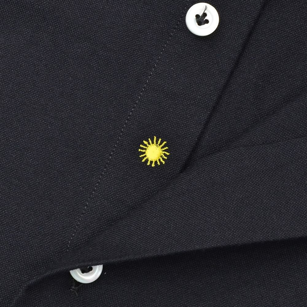 ジャンネットGIANNETTO長袖シャツメンズロイヤルオックスフォード生地スリムフィットSLIMFITブラック黒ホリゾンタル襟コットン100％イタリア製国内正規品でらでら公式ブランド