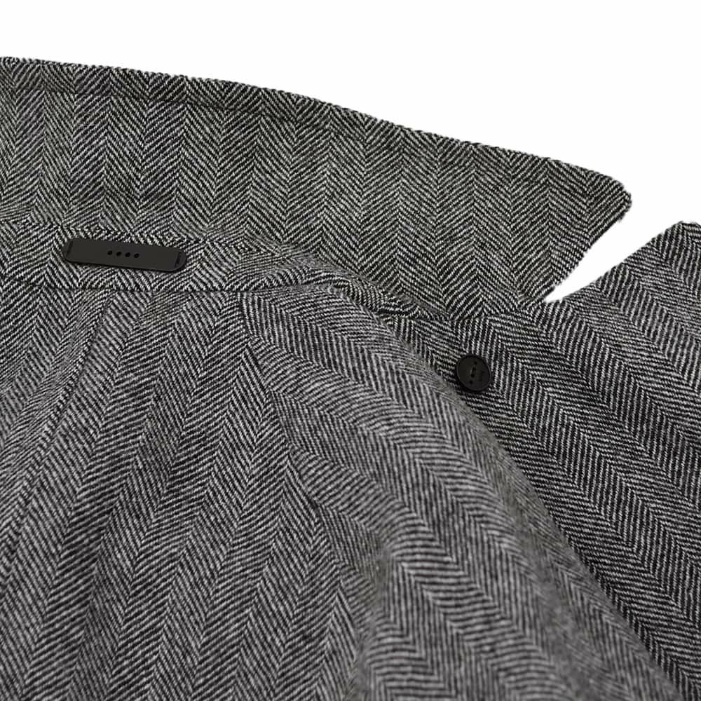 【ポイント8倍11/119:59まで】イーヴォHEVOベルテッドコートメンズタイロッケンBRINDISIブリンディジダブルブレストへリンボン柄ウールブラック×ホワイトラグランスリーブリラックスフィット国内正規品でらでら公式ブランド