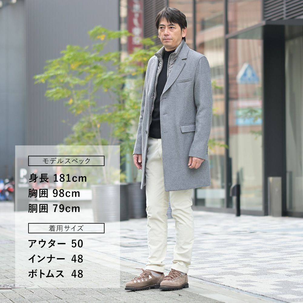 ブリリアBRIGLIA1949細畝コーデュロイパンツメンズコットンスラックスBG03モデルアイボリー白ノープリーツテーパードシルエット3点留めフロント国内正規品でらでら公式ブランド